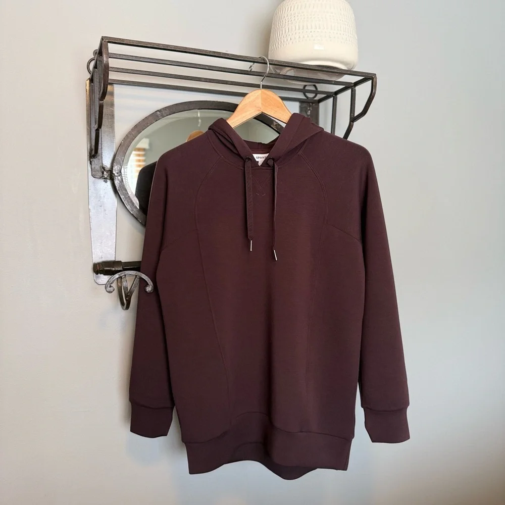 NWT SPANX Air Essentials Classic Hoodie Truffle Brown - Picture 8 of 14